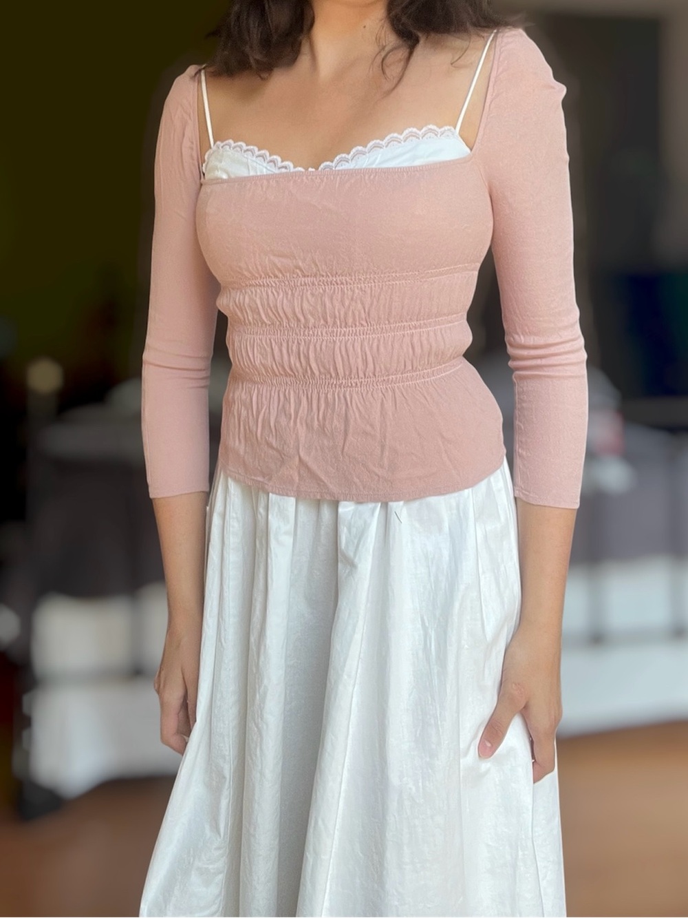 REFORMATION Pink Blush Blouse Womens Size Small Coquette Princess